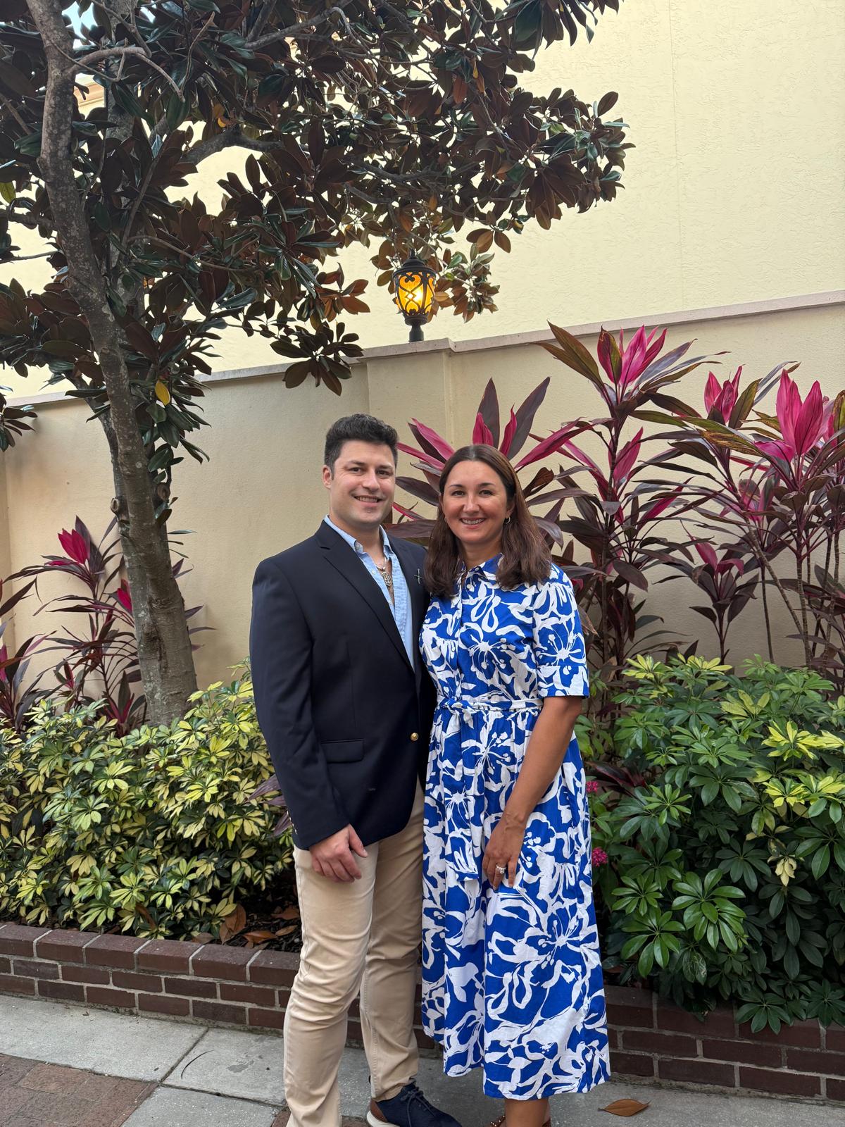 Alex Oster with his wife